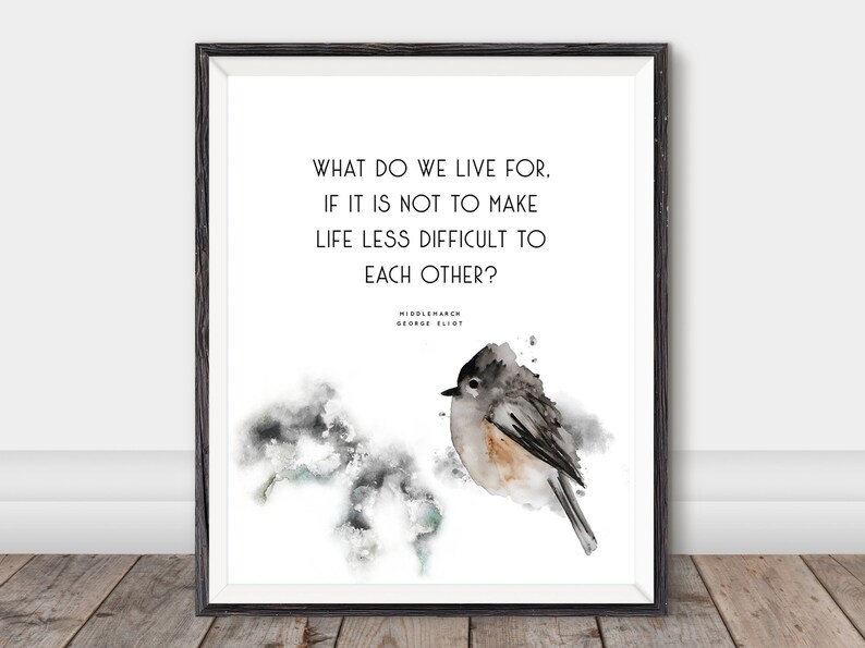 Middlemarch Kindness Literary Quotes Classic Literature Bird Etsy