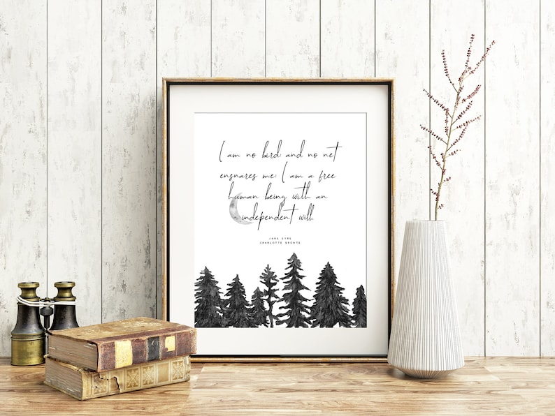 Jane Eyre Charlotte Bronte Livre Citation Imprimer Noir et Jane Eyre Charlotte Bronte Livre Citation Imprimer Noir et