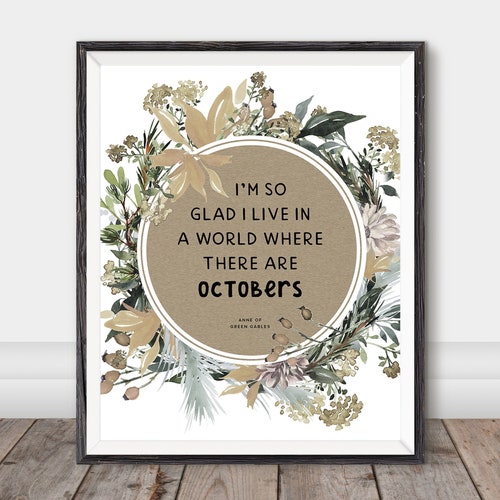 Anne of Green Gables Positive Quotes Literary Wall Art Etsy