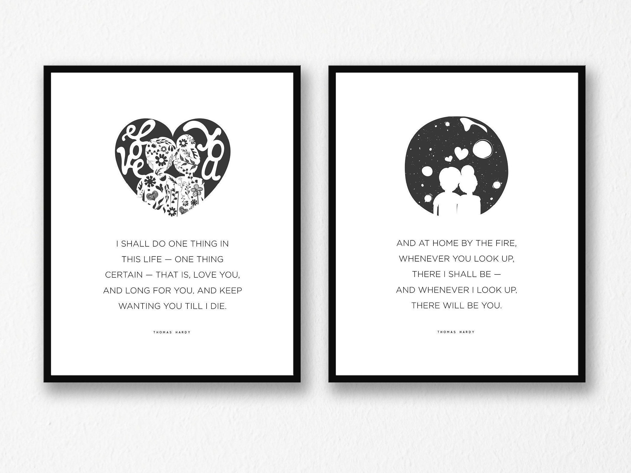 Love Quotes Wall Art Set of 2 Prints Couple Poster Set Wife Etsy