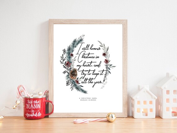A Christmas Carol Book Quotes Printable Scrooge Charles - Etsy