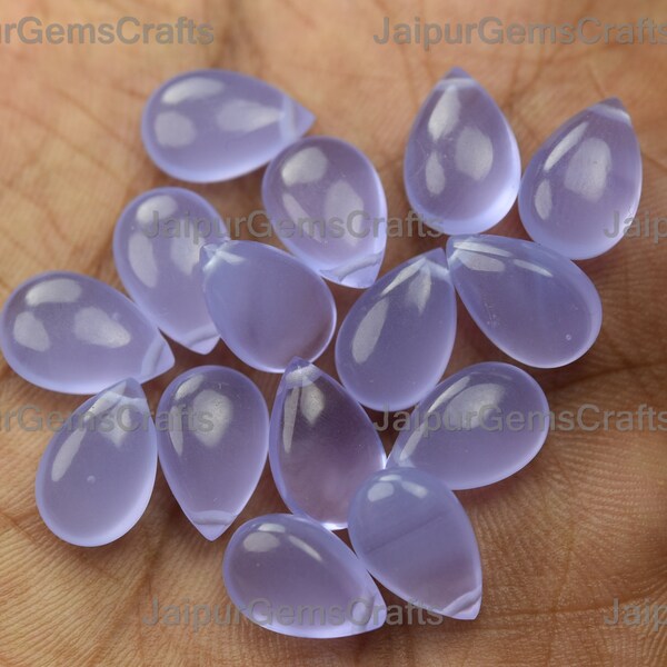 5 Match Pair, Lavender Pinkish Purple Hydro Quartz, Top Side Drilled, Smooth Polished Pear Shape Briolettes, Size 12x8 mm