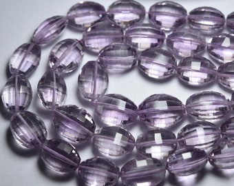 8 Inches Strand, Purple Amethyst, Full Drill, Super Faceted Oval Shape Briolette, Size 12x9mm To 17x12mm