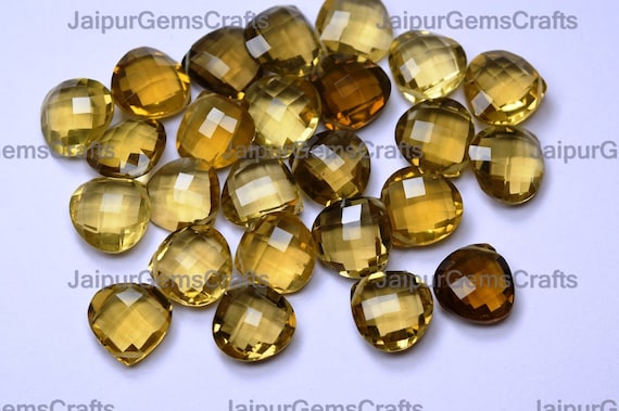 3 Match Pair Natural Green Amethyst Side Drilled Faceted Pyramid Shape Size 15x8mm