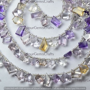 8.5 Inches Strand, Super Gorgeous Quality, 100% Natural Ametrine Gemstones Faceted Fancy Shape Beads, Size-10.00-12.00mm Approx