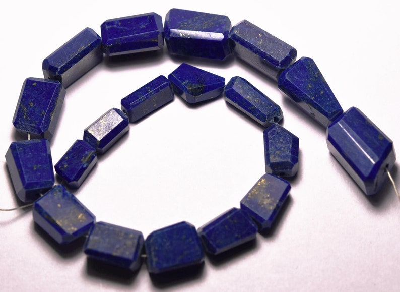 110 Carats Size 8mm To 15mm 8.5 Inches Strand 19 Beads Lapis Lazuli Full Drilled Faceted Nuggets