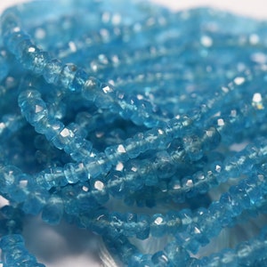 13 Inches Strand, Natural Apatite, Faceted Rondelles, Size 4mm To 3mm