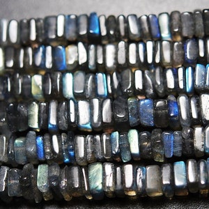 16 Inches Strand, Super Flashy Labradorite Square Cube, Size 4mm to 5mm