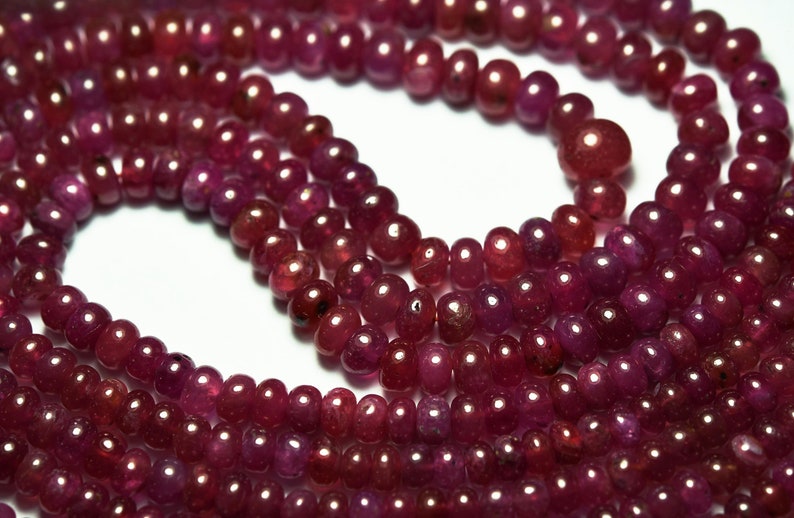 Size 3mm To 5mm Pink Sapphire Smooth Polished Rondelles 18 Inches Strand