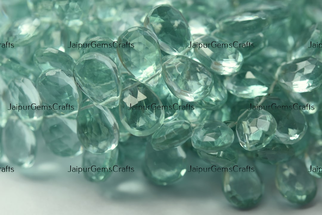 7 Inches Strand Sea Green Hydro Quartz Side Drilled Faceted Etsy