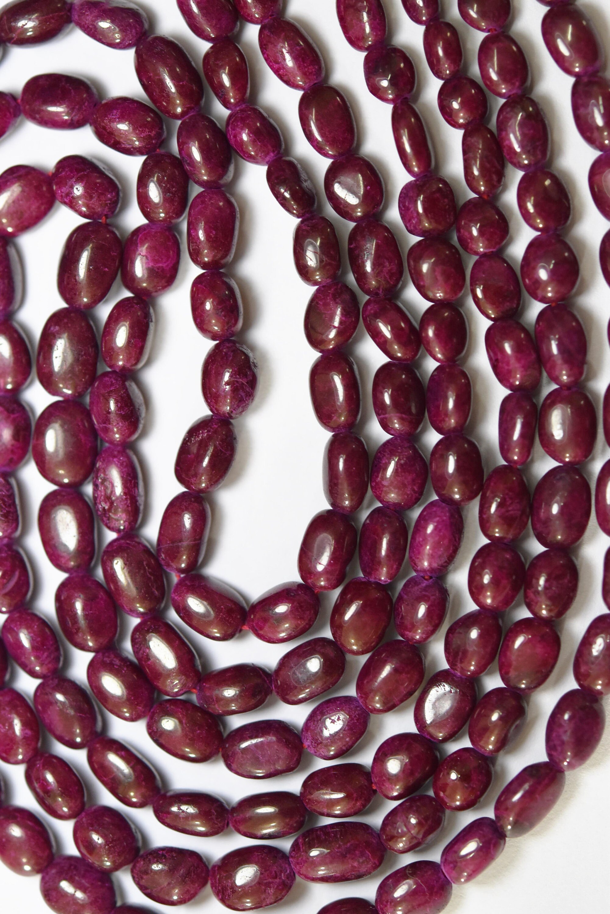 16 Inches Strand Dyed Ruby Full Drilled Smooth Polished | Etsy