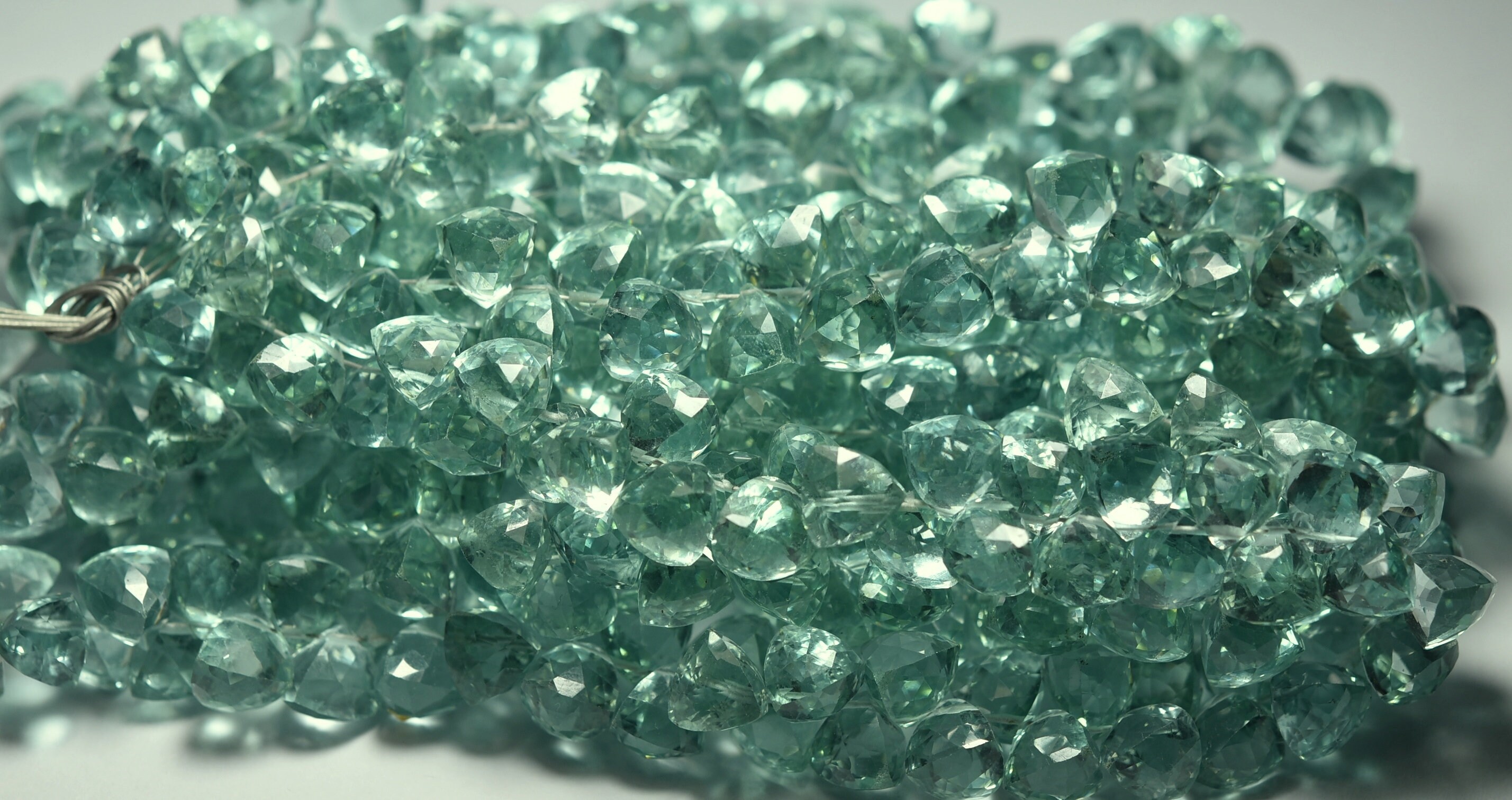 7 Inches Strand Sea Green Quartz Side Drilled Faceted Etsy