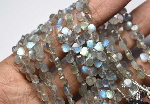 Faceted Trillion Shape 8 Inches Strand Size 8mm Side Drilled Multi Moonstone