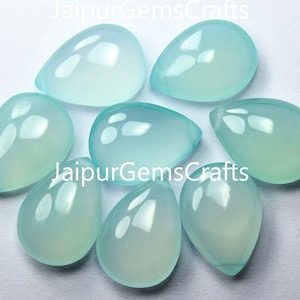 3 Match Pair, Aqua Blue Chalcedony, Side Drilled, Pear Shape Briolette, Size 18x13mm