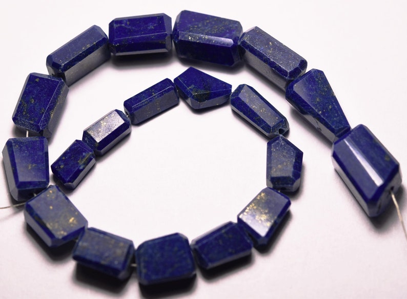 110 Carats Size 8mm To 15mm 8.5 Inches Strand 19 Beads Lapis Lazuli Full Drilled Faceted Nuggets