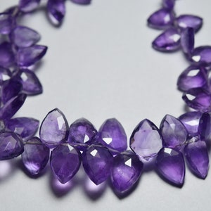 8.5 Inches Strand, Purple Amethyst Faceted Fancy Pear Shape , Size 14x9mm To 8x6mm, Stones 50 Beads