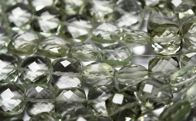 Faceted Cushion Briolettes Natural Amethyst Vertical Top Drilled 8 Inches Strand Size 8x8mm