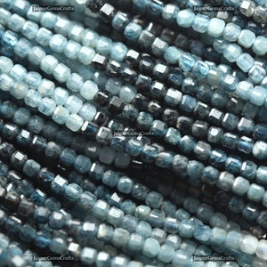 12.6 Inch Strand, Natural Grandidierite, Faceted Shaded Box/Cube, Size 2.50 mm