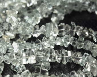 7 Inches, Aquamarine Flat Center Drilled Faceted Fancy Nuggets, Size 9x7mm To 6x6mm