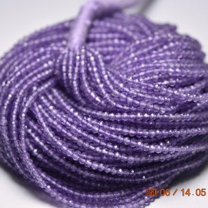 13 Inches Strand, Amethyst Micro Faceted Rondelles, Size 2.10mm