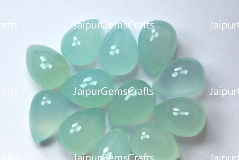 Size 18x13mm 3 Match Pair Side Drilled Aqua Blue Chalcedony Teardrops
