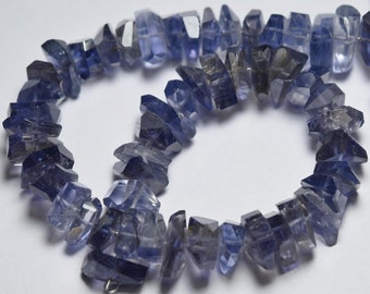7 Inches, Iolite Full Drilled Faceted Fancy Nuggets, Size 10x7mm To 7x6mm