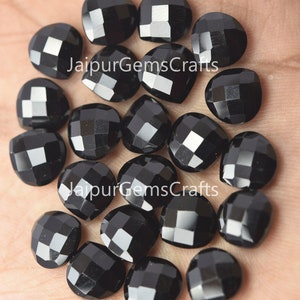 5 Match Pair, Black Onyx, Side Drilled, Heart Shape Briolette, Size 10mm