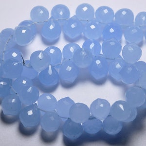 7 Inches, Holly Blue Hydro Quartz, Faceted, Candylated Drops Shape Briolettes, Size 10x8mm To 9x8mm