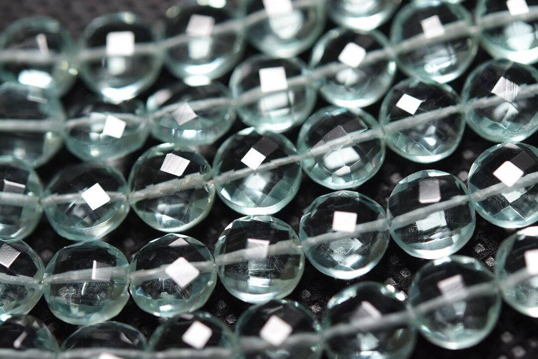 8 Inches Strand Sea Green Quartz Vertical Top Drilled Hydro Etsy