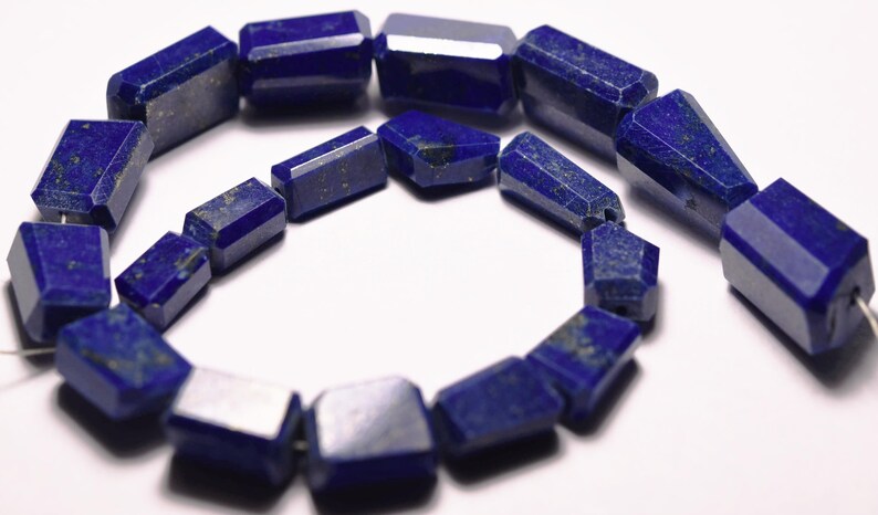 110 Carats Size 8mm To 15mm 8.5 Inches Strand 19 Beads Lapis Lazuli Full Drilled Faceted Nuggets