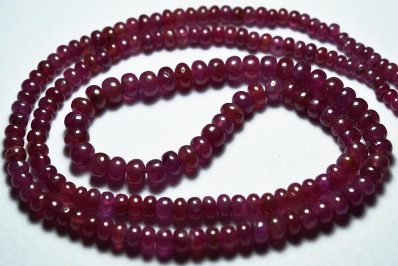 Size 3mm To 5mm Pink Sapphire Smooth Polished Rondelles 18 Inches Strand