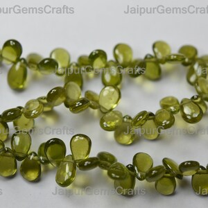 8.5 Inches Strand, Natural Basonite, Side Drilled, Smooth Polished Pear Shape Briolettes, Size 7x5mm To 6X4mm