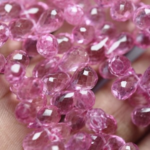 Mystic roze topaas gefacetteerde tranen, 4 inch streng, 7 x 5 mm kralen voor sieraden