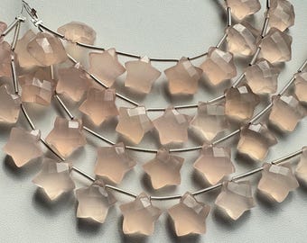 Perline a stella in calcedonio rosa: forniture per gioielli con pietre preziose sfaccettate