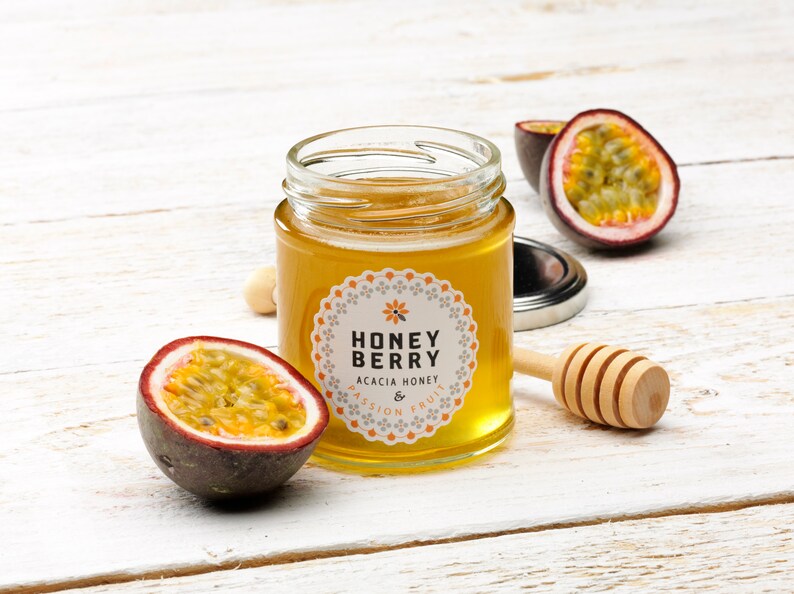 Organic Flavoured Honey Selection With Mini Honey Dipper Etsy UK