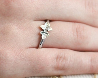 Ivy Leaf Ring Band Sterling Silver