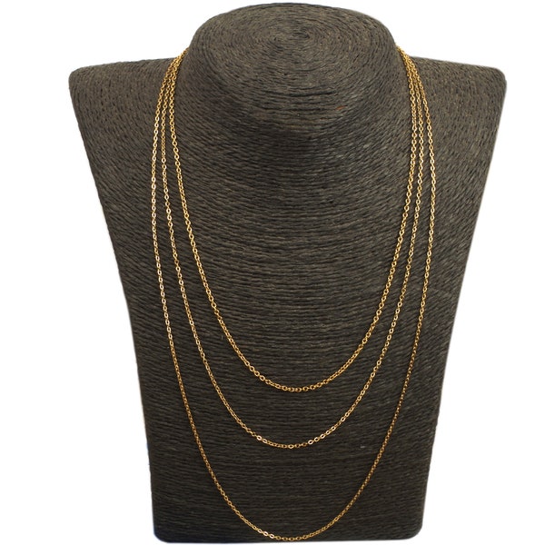 Necklace chain for pendant 40 cm, 50 cm, 60 cm, 70 cm, 75 cm, 80 cm, 85 cm, 90 cm, 95 cm in gold-plated anti-allergic stainless steel