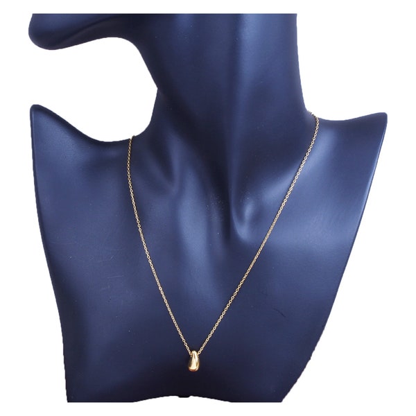Collier forme larme, en acier inoxydable hypoallergénique doré à l'or fin, collier minimaliste, collier goutte, cadeau pour elle