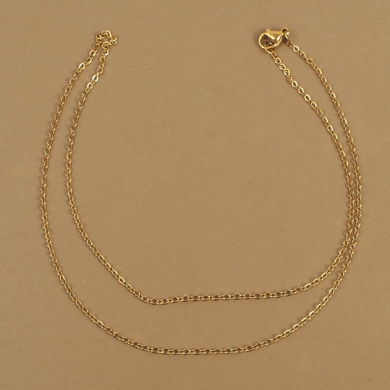 Necklace chain for pendant 40 cm, 50 cm, 60 cm, 70 cm, 75 cm, 80 cm, 85 cm, 90 cm, 95 cm in gold-plated anti-allergic stainless steel image 3
