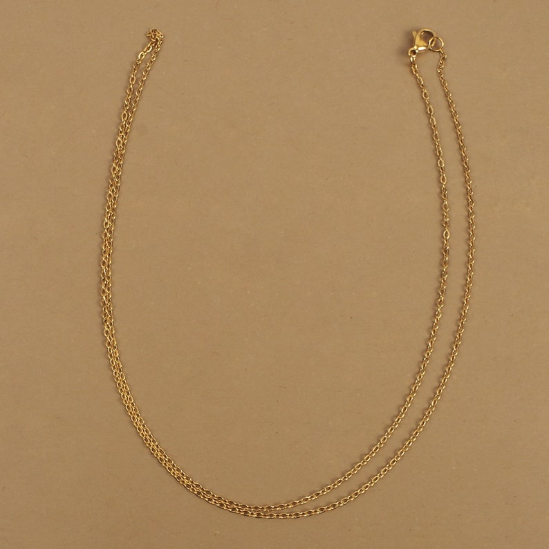 Chaine collier pour pendentif 40 cm ,50 cm, 60 cm, 70 cm, 75 cm, 80 cm, 85 cm, 90 cm, 95 cm en acier inoxydable anti allergique doré à l'or image 4