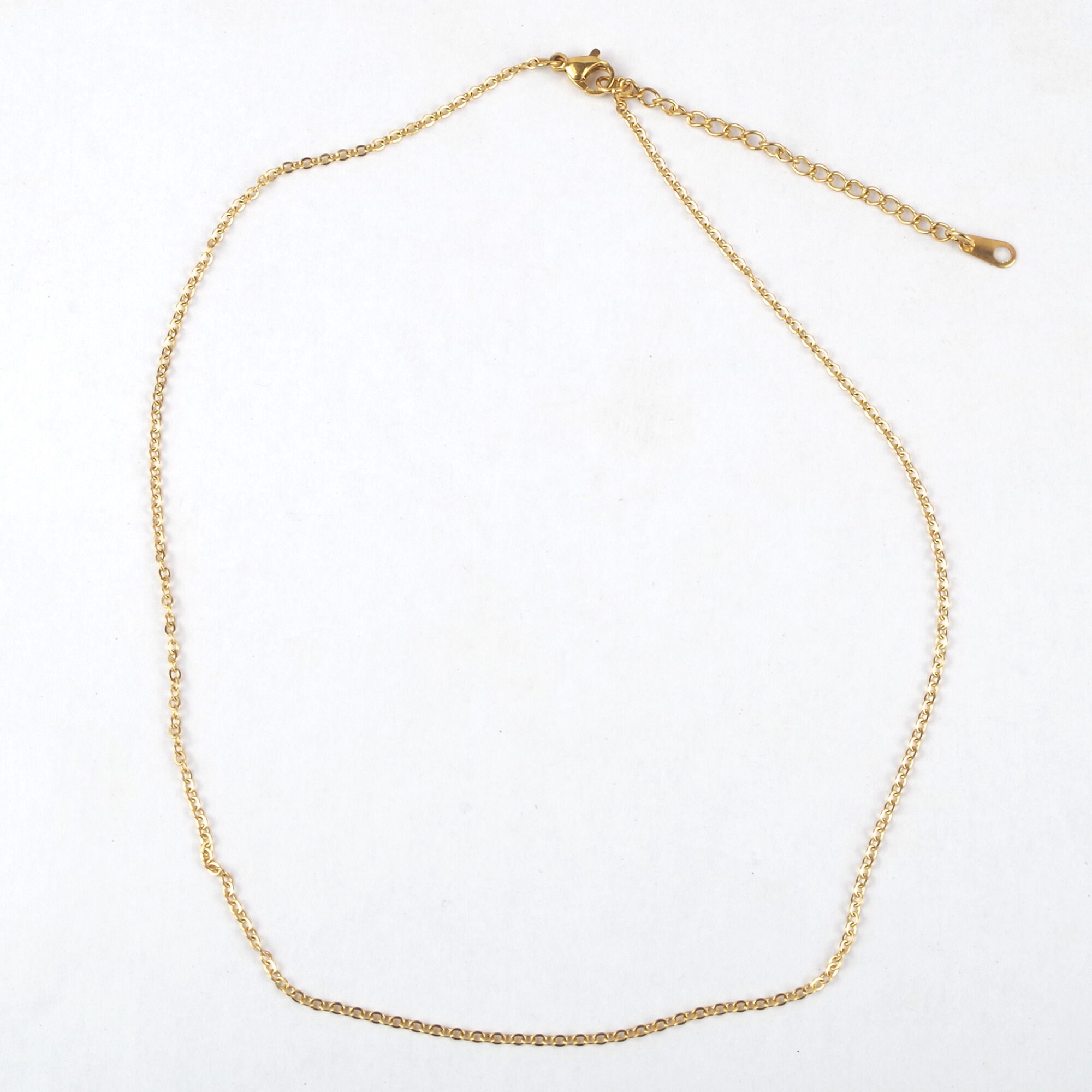 Goldcoloured chain necklace 40 cm45 cm stainless steel Etsy