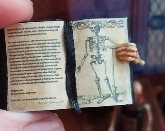 Skeleton books, magic, horror miniature dolls house - 12th scale