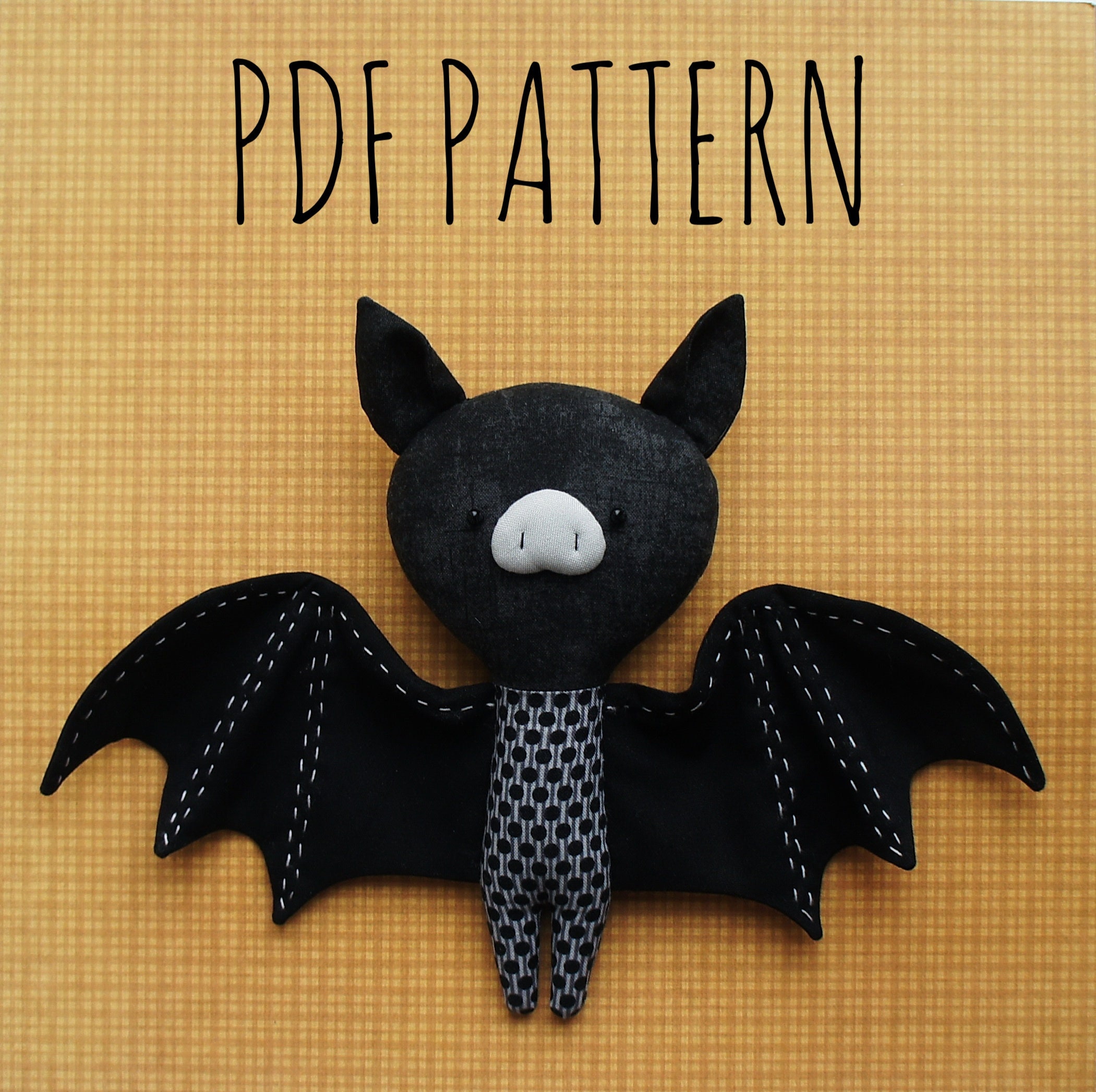 Plush bat pattern Kawaii Goth plush pattern PDF Creepy cute | Etsy