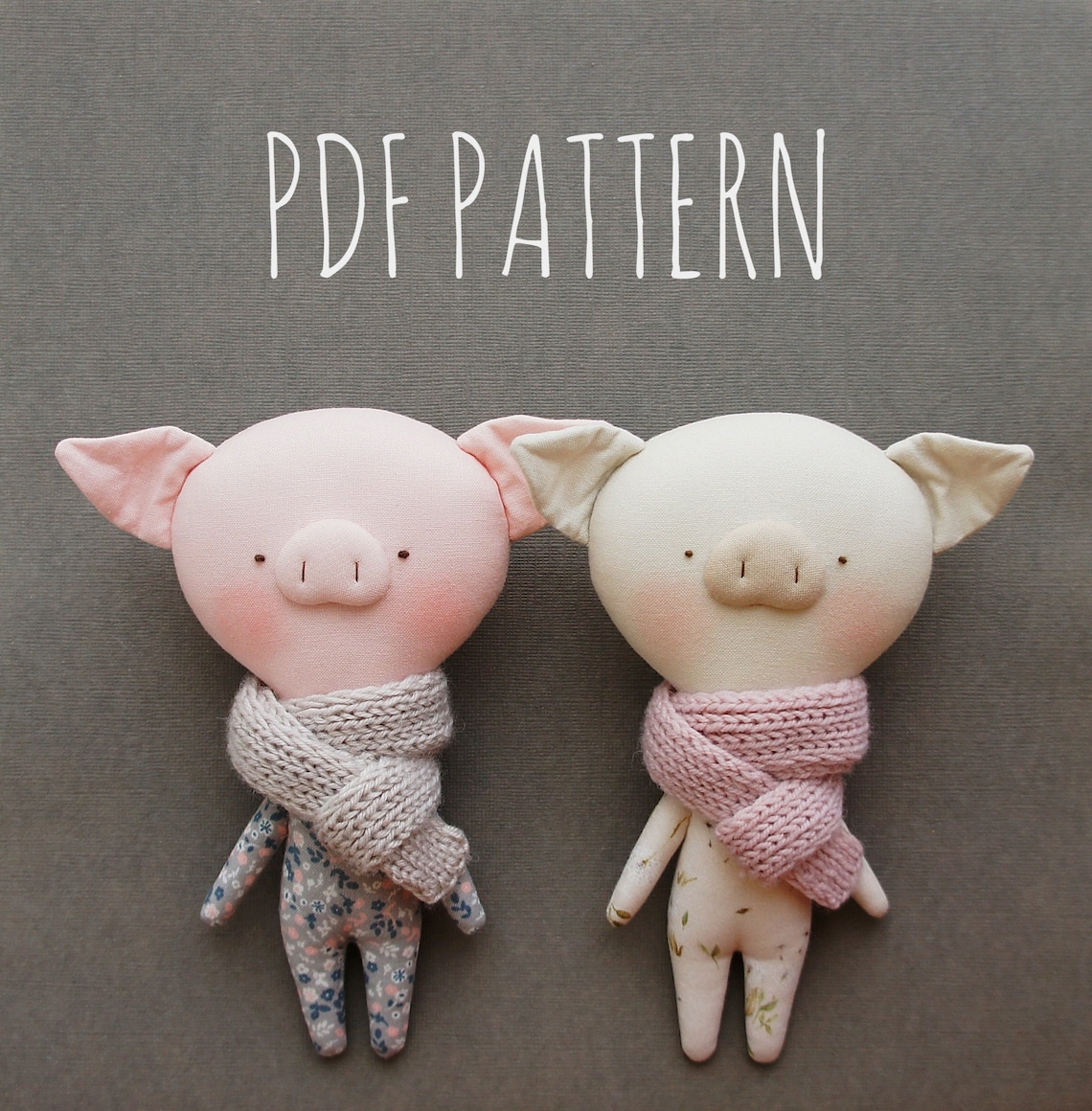 Piglet pattern Pig stuffed animal plushie pattern Farm animal Etsy