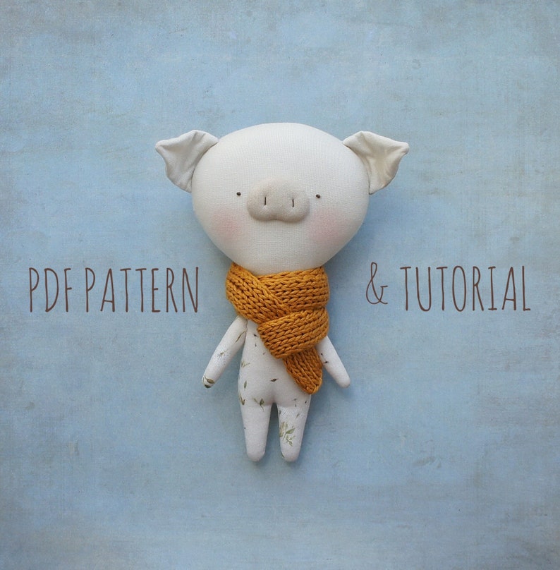 Piglet pattern Pig stuffed animal plushie pattern Farm animal Etsy