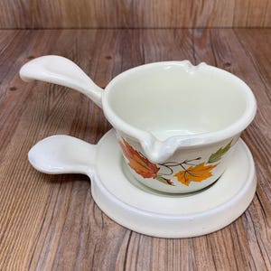 Scaldaburro vintage Descoware Autumn Maple Leaf Belgio in ghisa smaltata