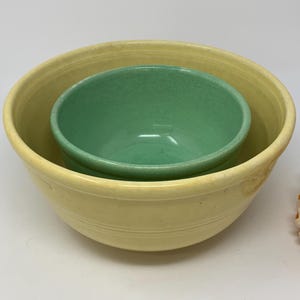 1940's Sevilla California Pottery Nesting Mixing Bowls Set of Two ~ MCM ~ Made in the USA