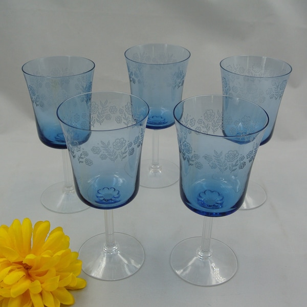Fostoria Blue Stem Glasses Etsy