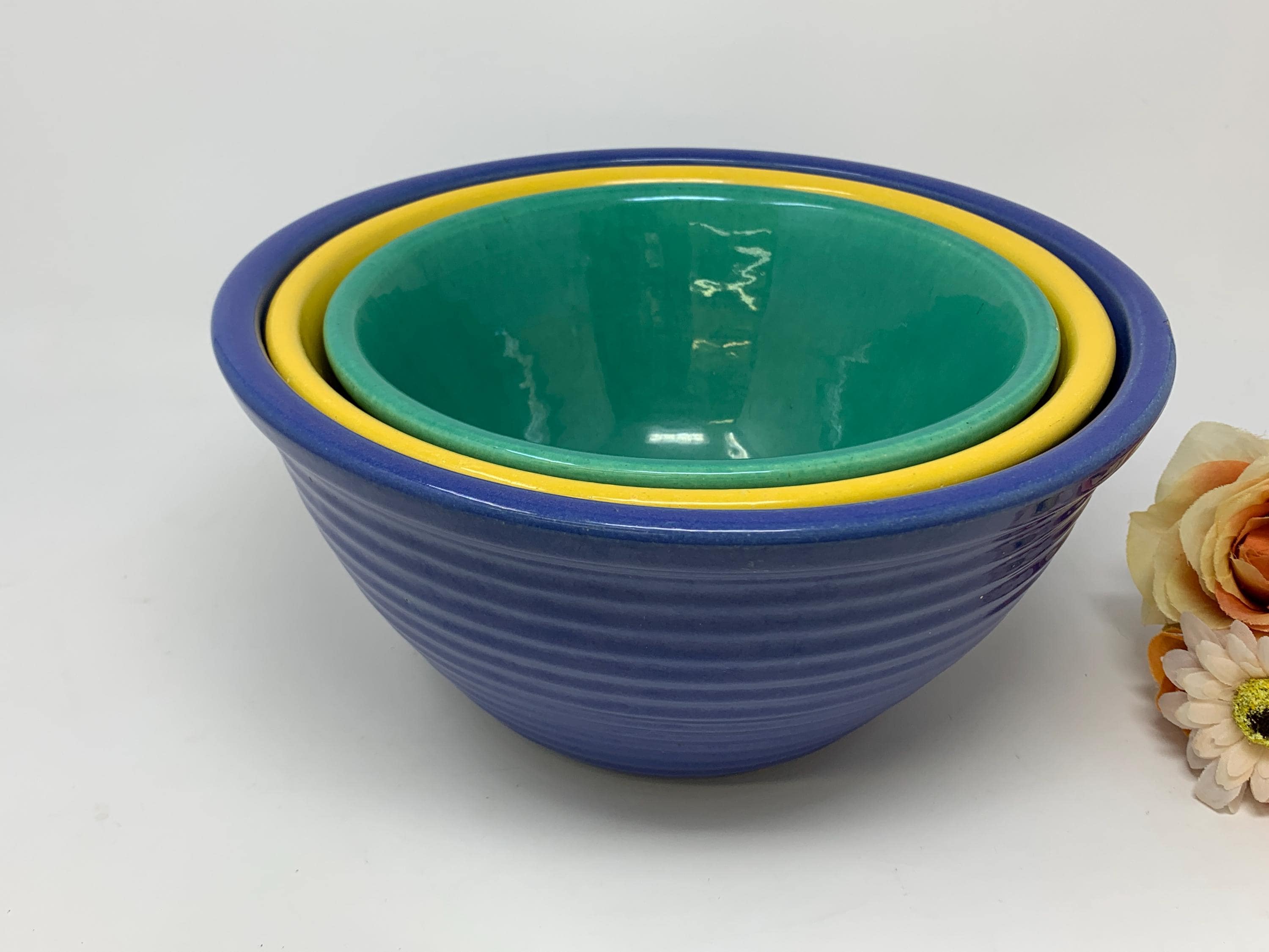 Bauer Blue Mixing Bowl - Etsy