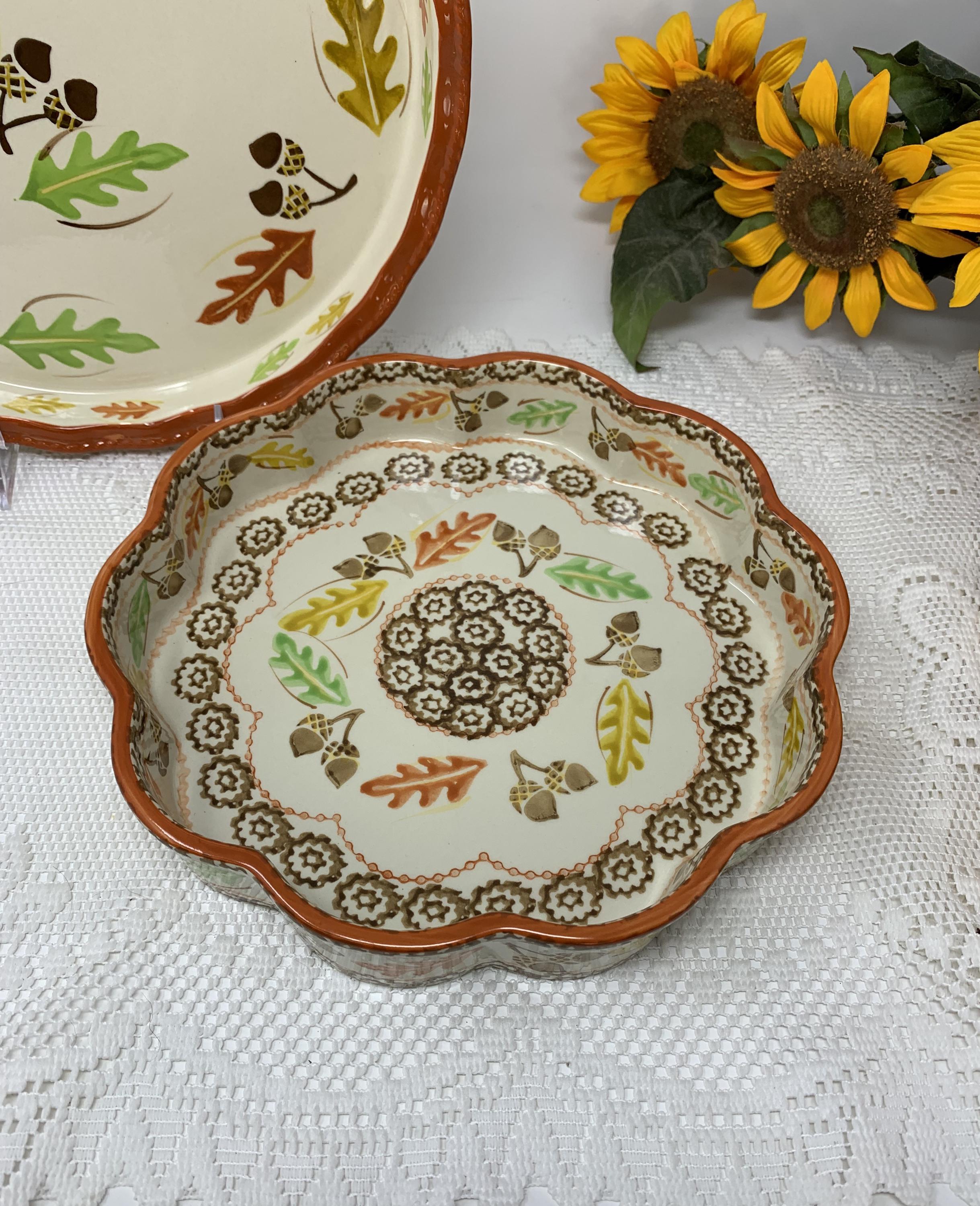 Temptations Fall Cookware Temptations by Tara Old World Oak Leaf Fall Pattern ~ 10
